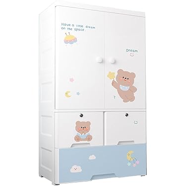 【最終値下げ】子供用ワードローブ ハンガーラック 木製 棚付き 2段 子ども キッズ ペット ワードローブ